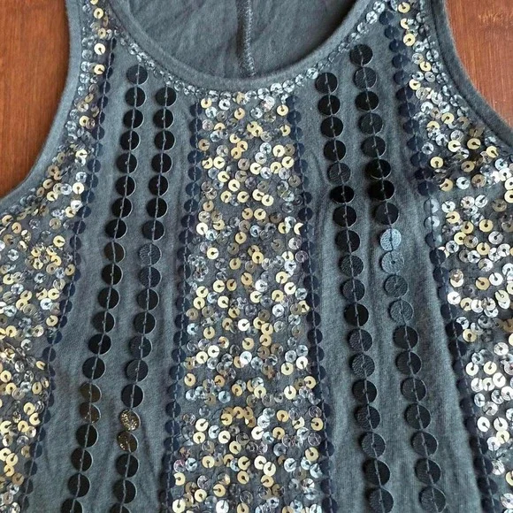 Express Gray Sequin Tank Top - Picture 2 of 7